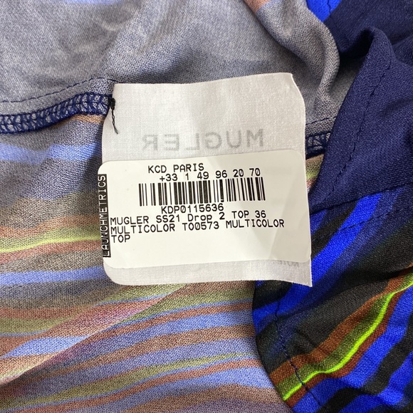 Mugler Abstract-print Long-sleeve Shirt multicolor Women’s size 36 - Picture 10 of 13